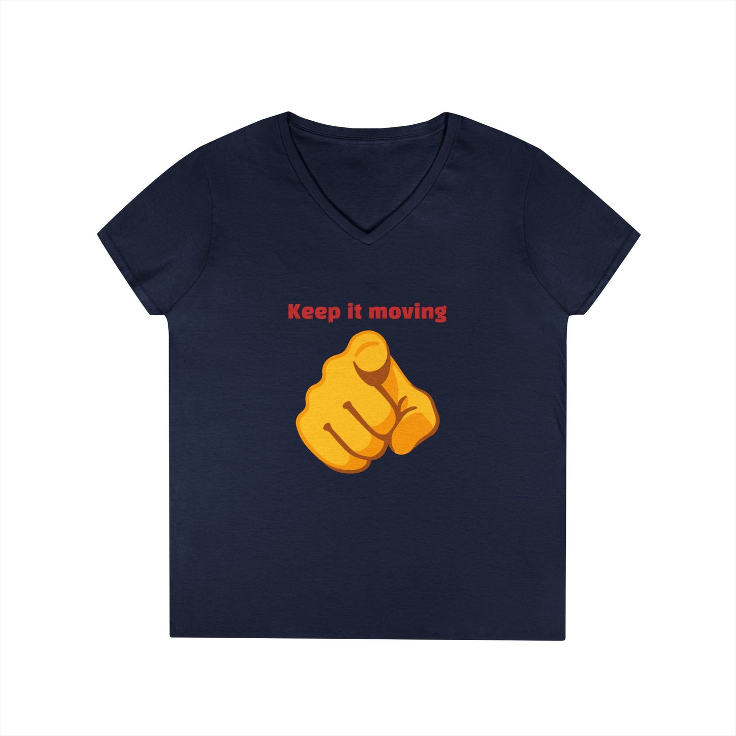 Motivational Ladies' V-Neck T-Shirt - Keep it Moving, Fitspiration Tee, Workout Shirt, Casual Wear, Gift for Fitness Enthusiasts