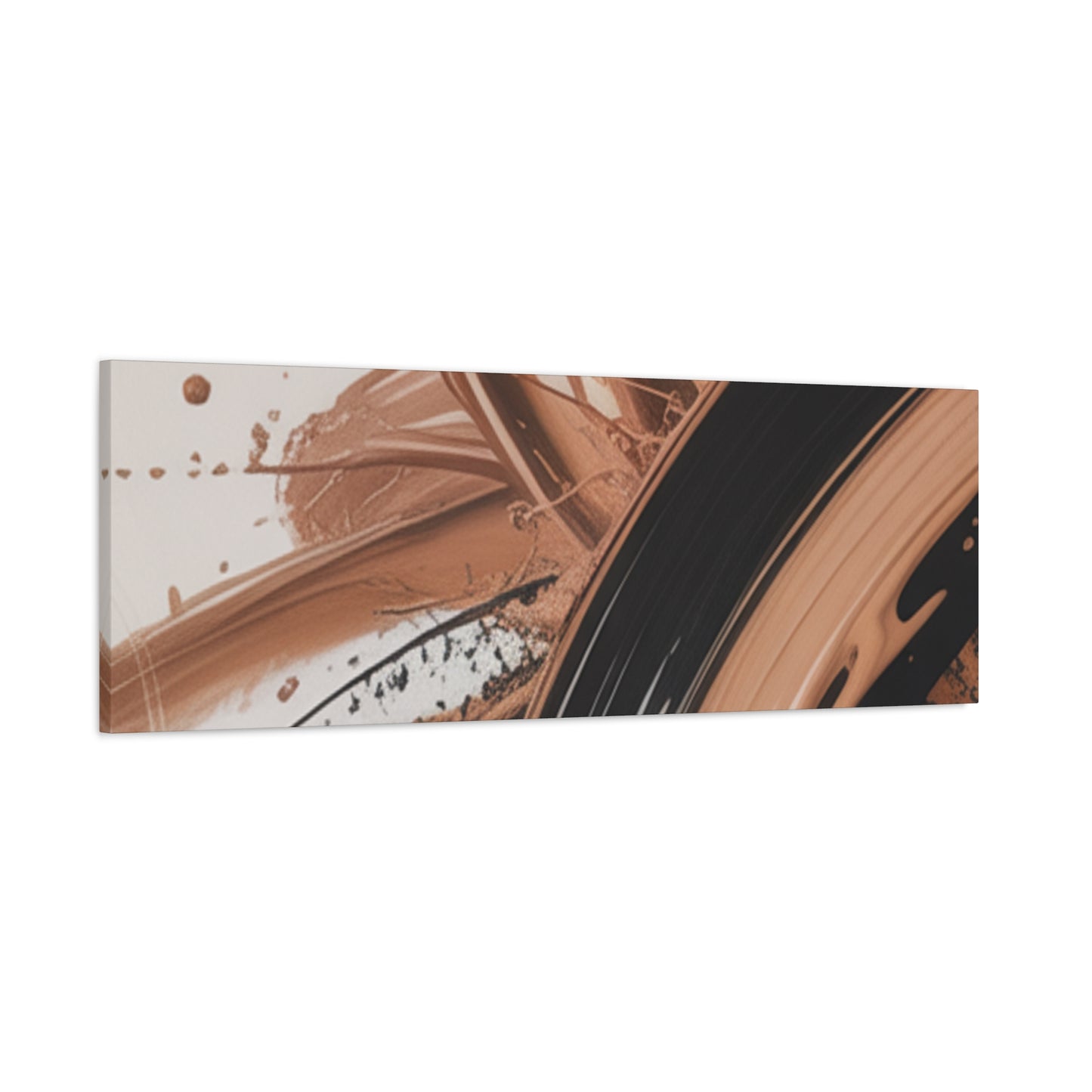 Abstract Brown Swirl Matte Canvas Wall Art (Stretched 1.25")