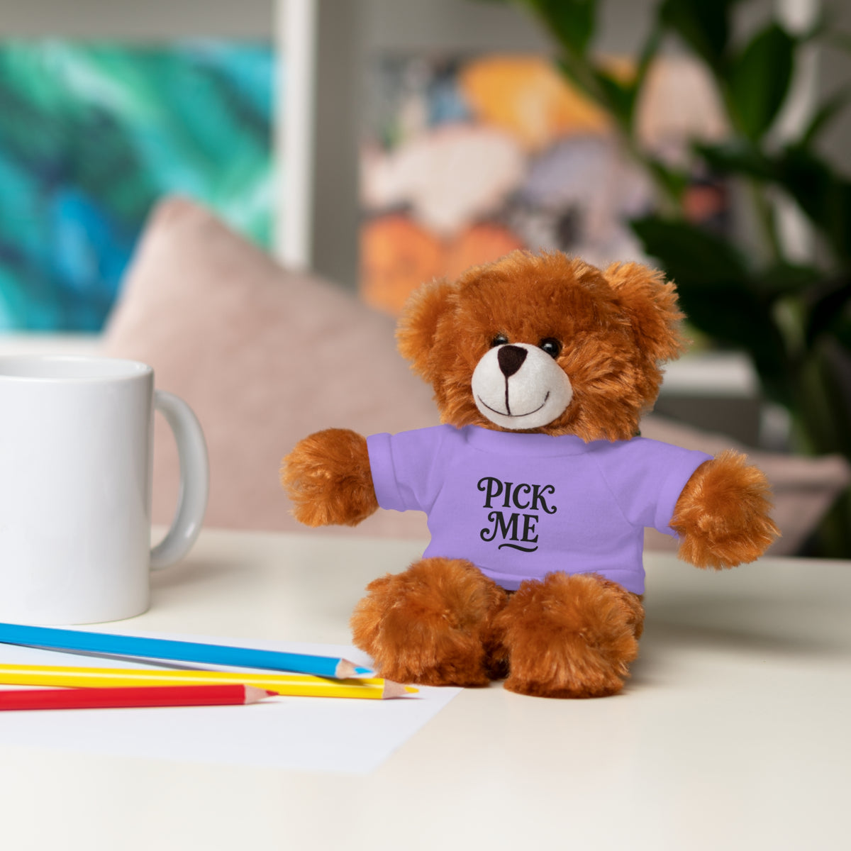 Pick Me Plush Bear with Tee — Cute Stuffed Animal Gift