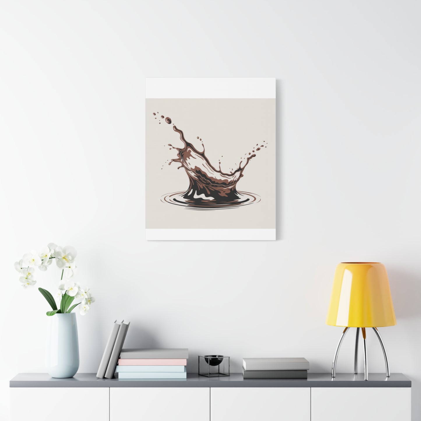 Chocolate Splash Matte Canvas Wall Art – Modern Kitchen Decor