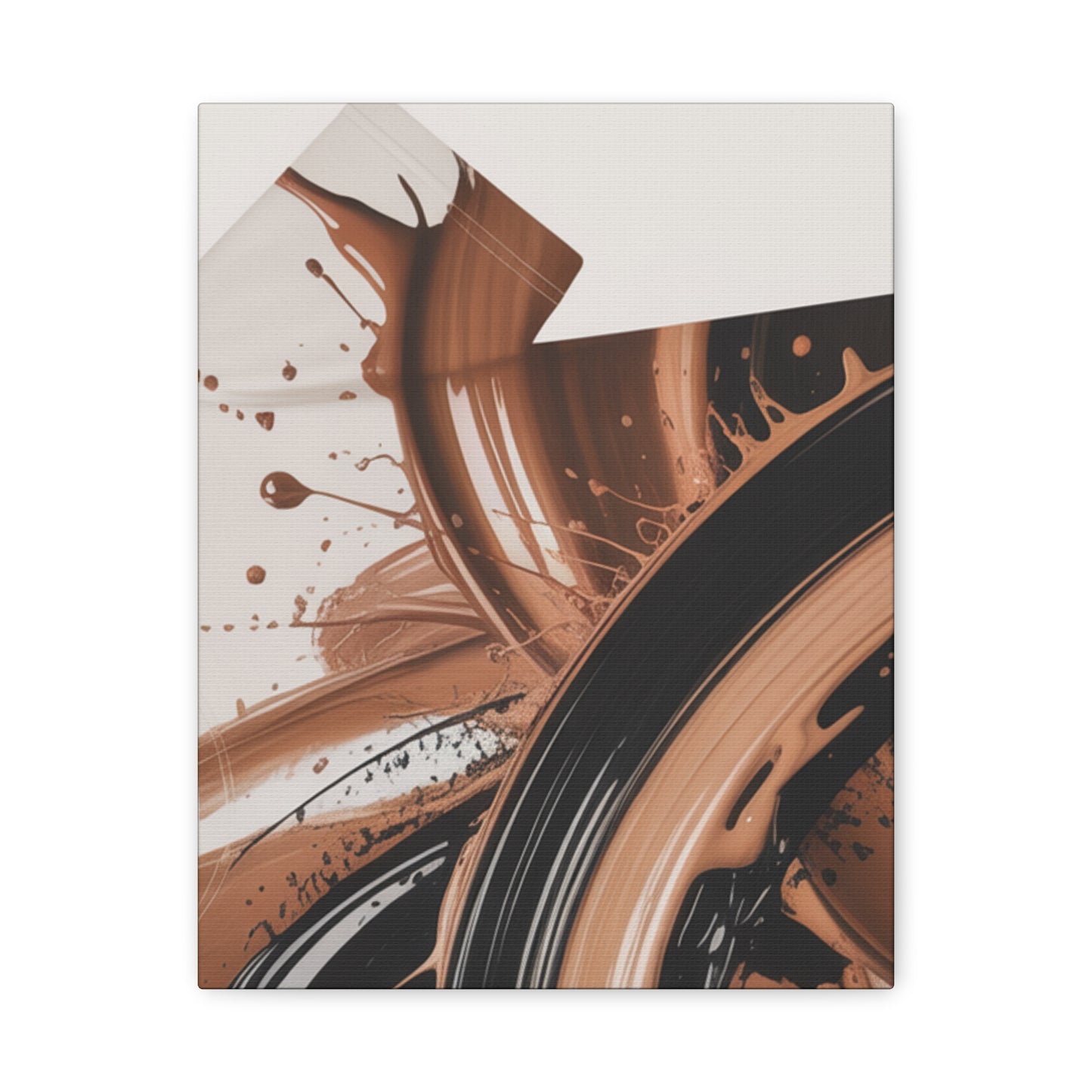 Abstract Brown Swirl Matte Canvas Wall Art (Stretched 1.25")