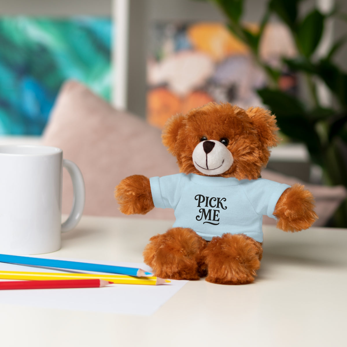 Pick Me Plush Bear with Tee — Cute Stuffed Animal Gift