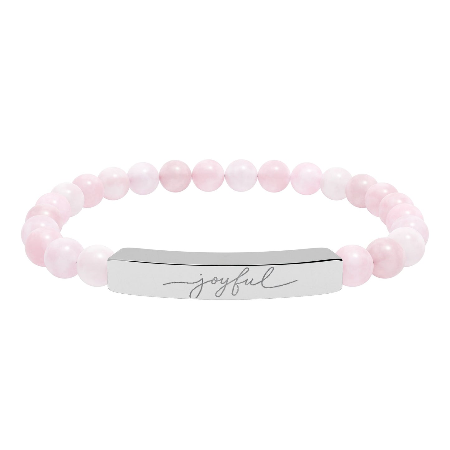 Engraved Natural Stone Stretch Bracelet