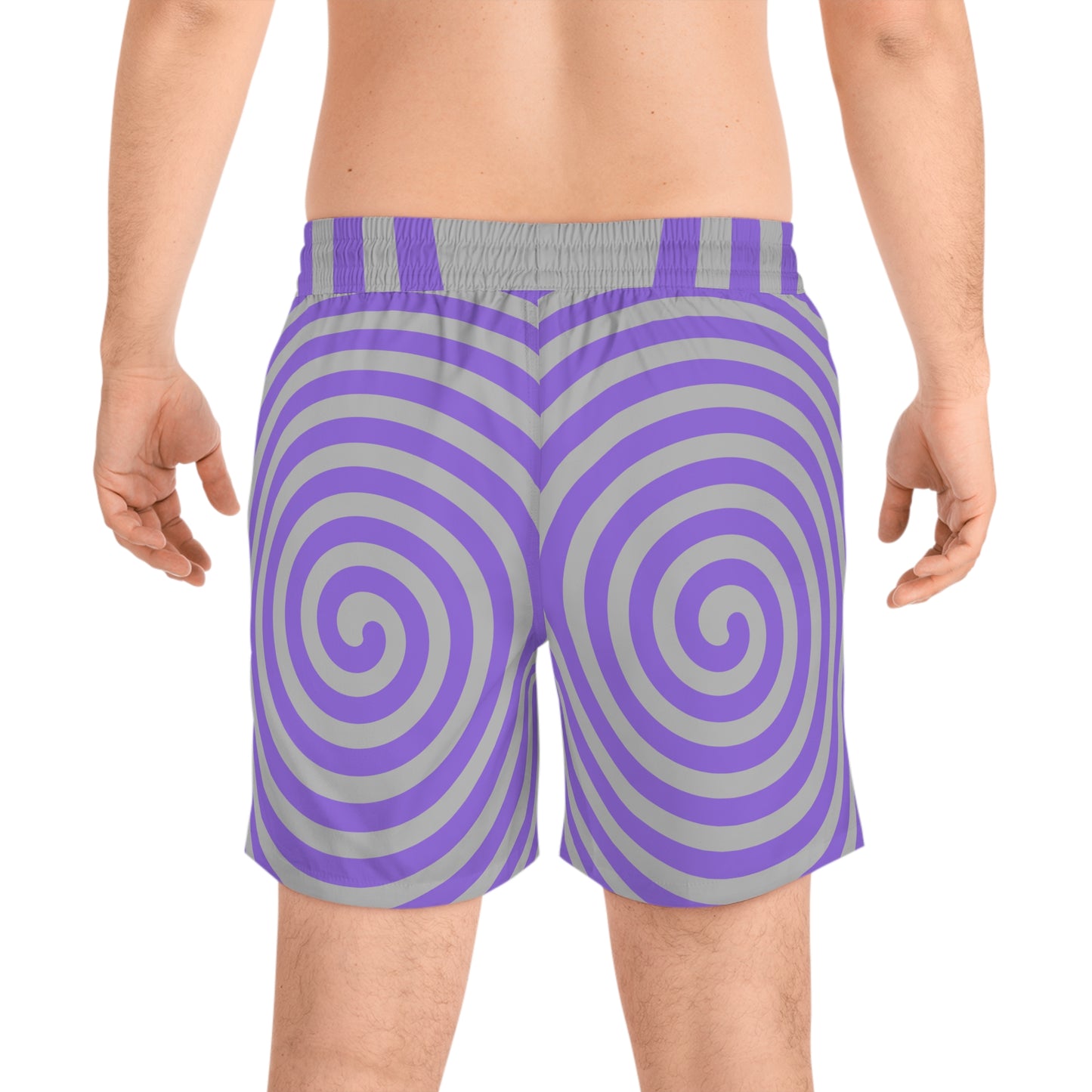 Spiral Pattern Swim Shorts for Men | Trendy Beachwear, Summer Swim Trunks, Pool Party Attire, Vacation Essentials, Men's Swimwear