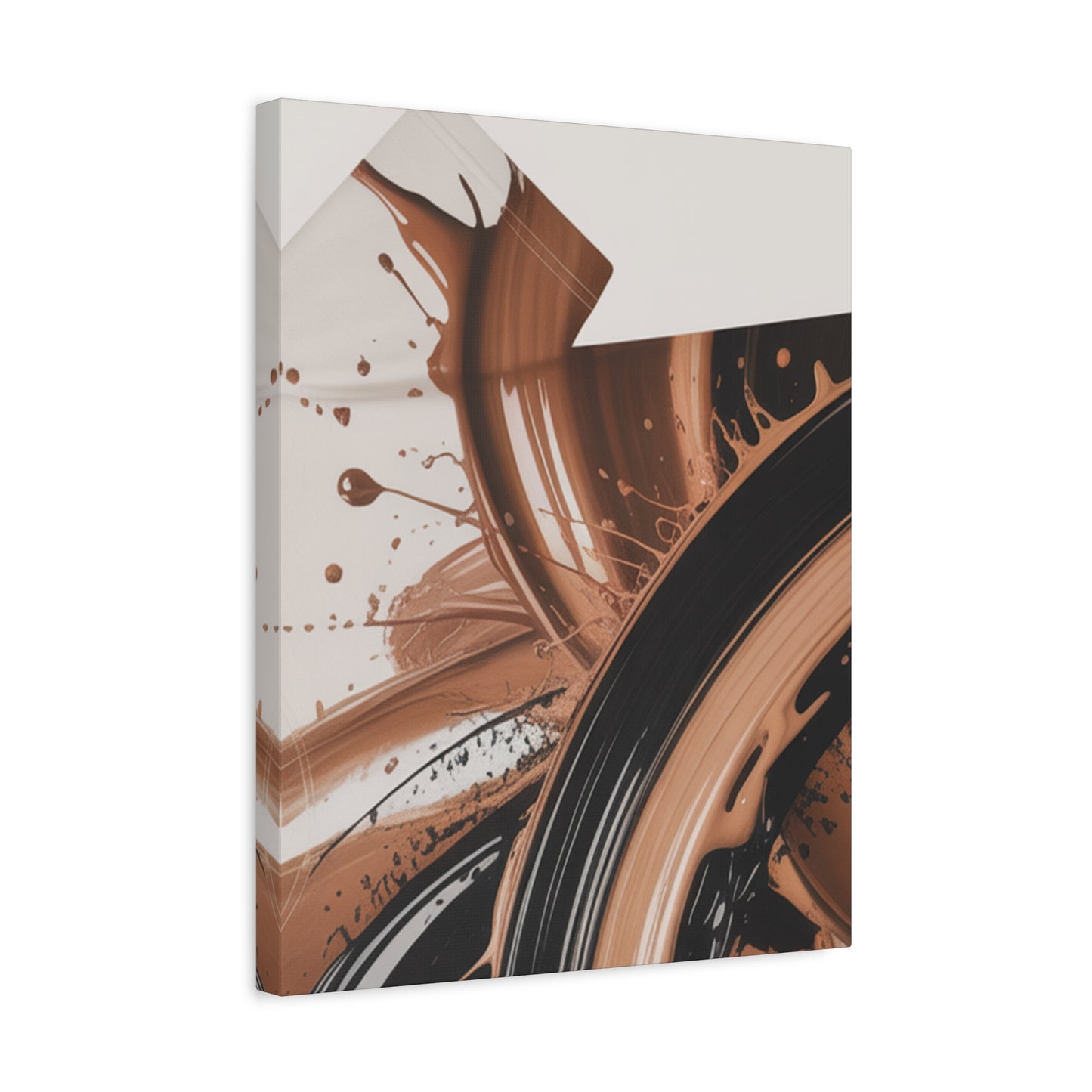 Abstract Brown Swirl Matte Canvas Wall Art (Stretched 1.25")