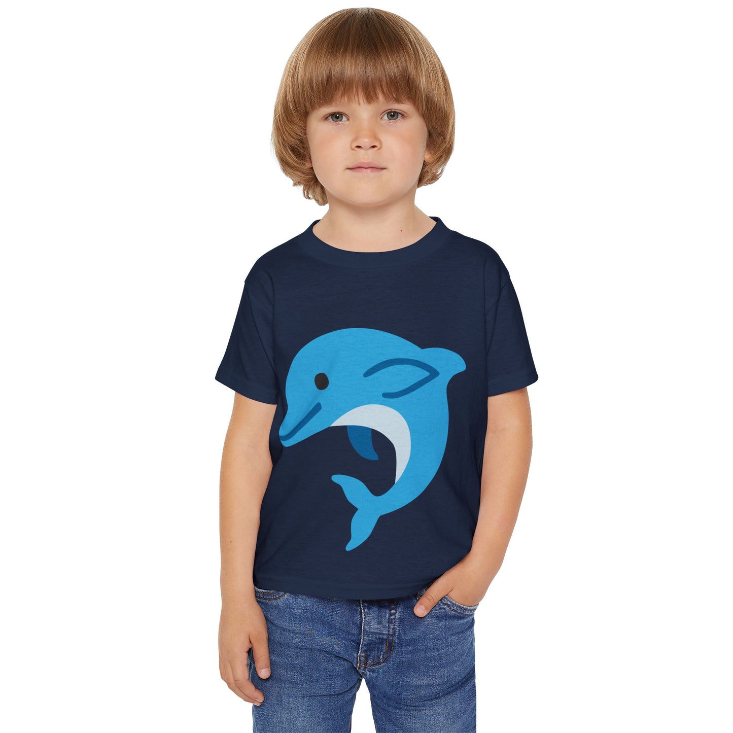Cute Dolphin Toddler T-shirt, Eco-Friendly Kidswear