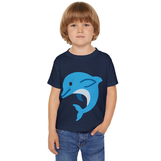Cute Dolphin Toddler T-shirt, Eco-Friendly Kidswear