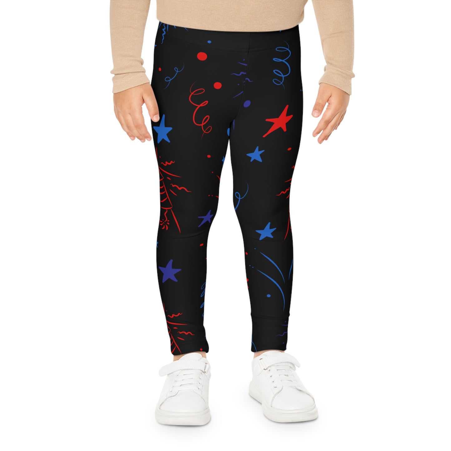Fun Fireworks Kids Leggings, Colorful Kids Yoga Pants, Holiday Leggings for Children, Summer Celebration Outfit, Cute Children’s Activewear
