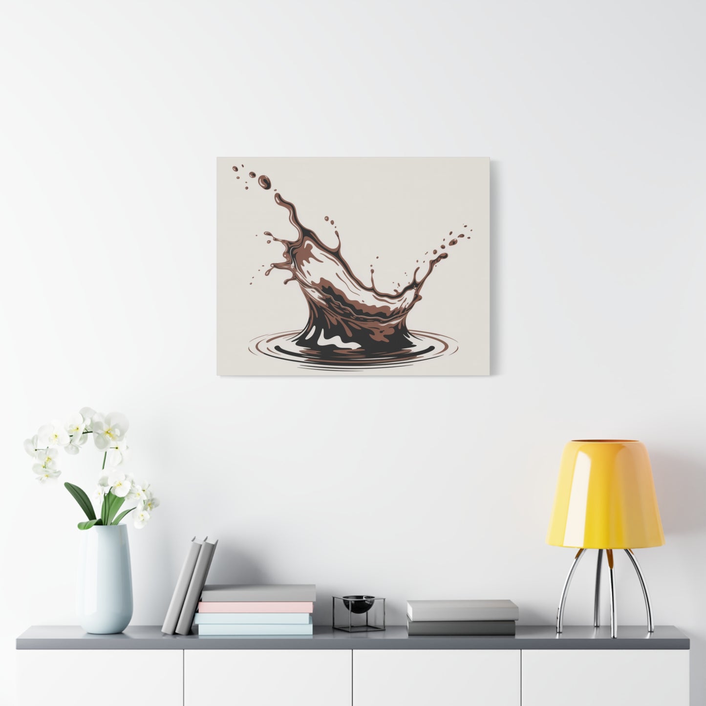 Chocolate Splash Matte Canvas Wall Art – Modern Kitchen Decor