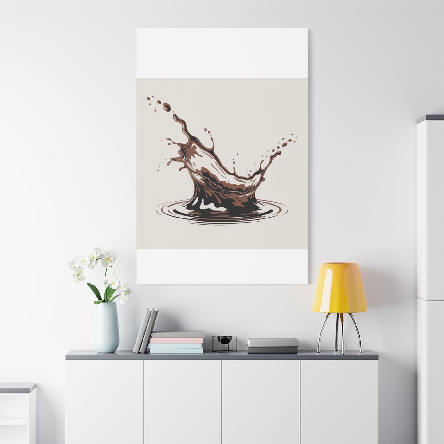 Chocolate Splash Matte Canvas Wall Art – Modern Kitchen Decor