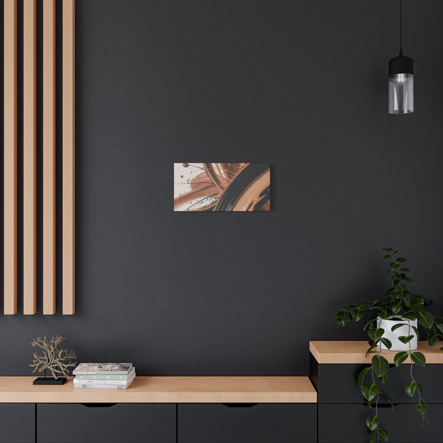 Abstract Brown Swirl Matte Canvas Wall Art (Stretched 1.25")