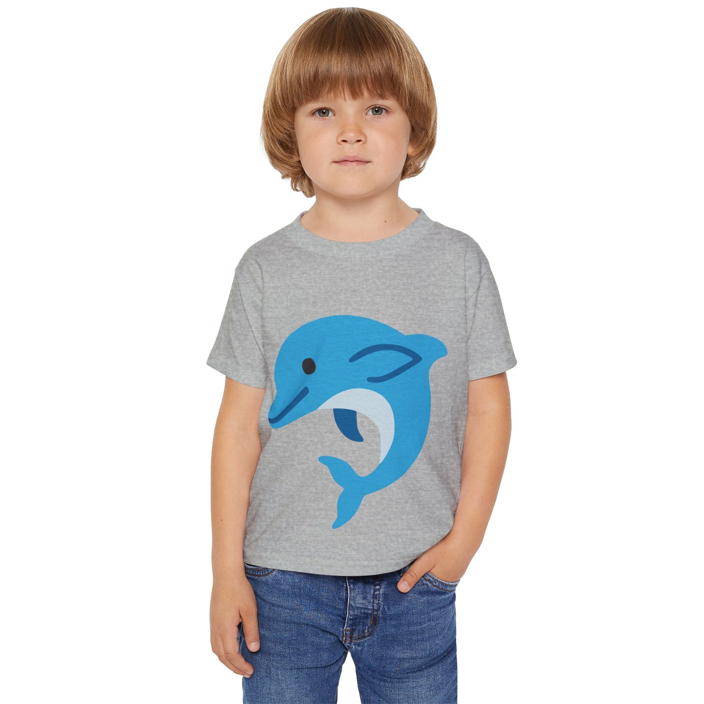 Cute Dolphin Toddler T-shirt, Eco-Friendly Kidswear