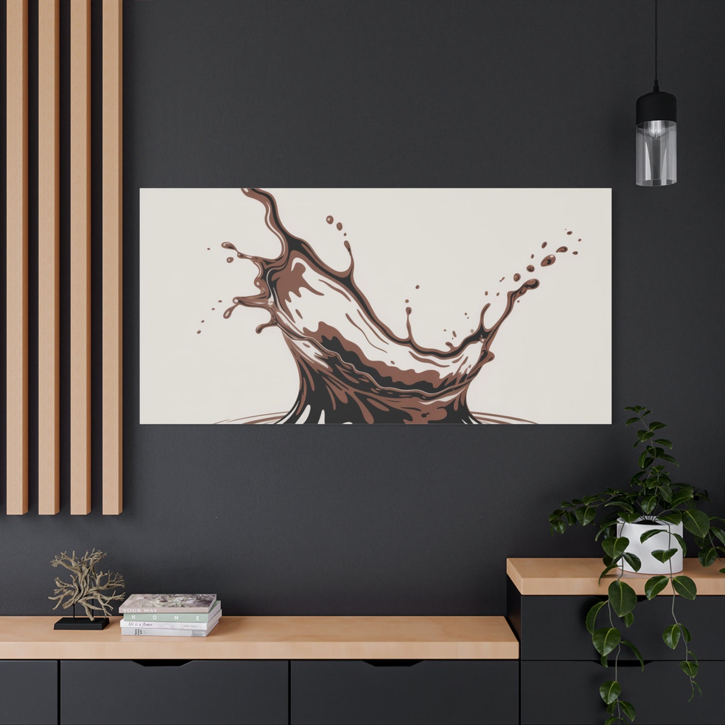 Chocolate Splash Matte Canvas Wall Art – Modern Kitchen Decor