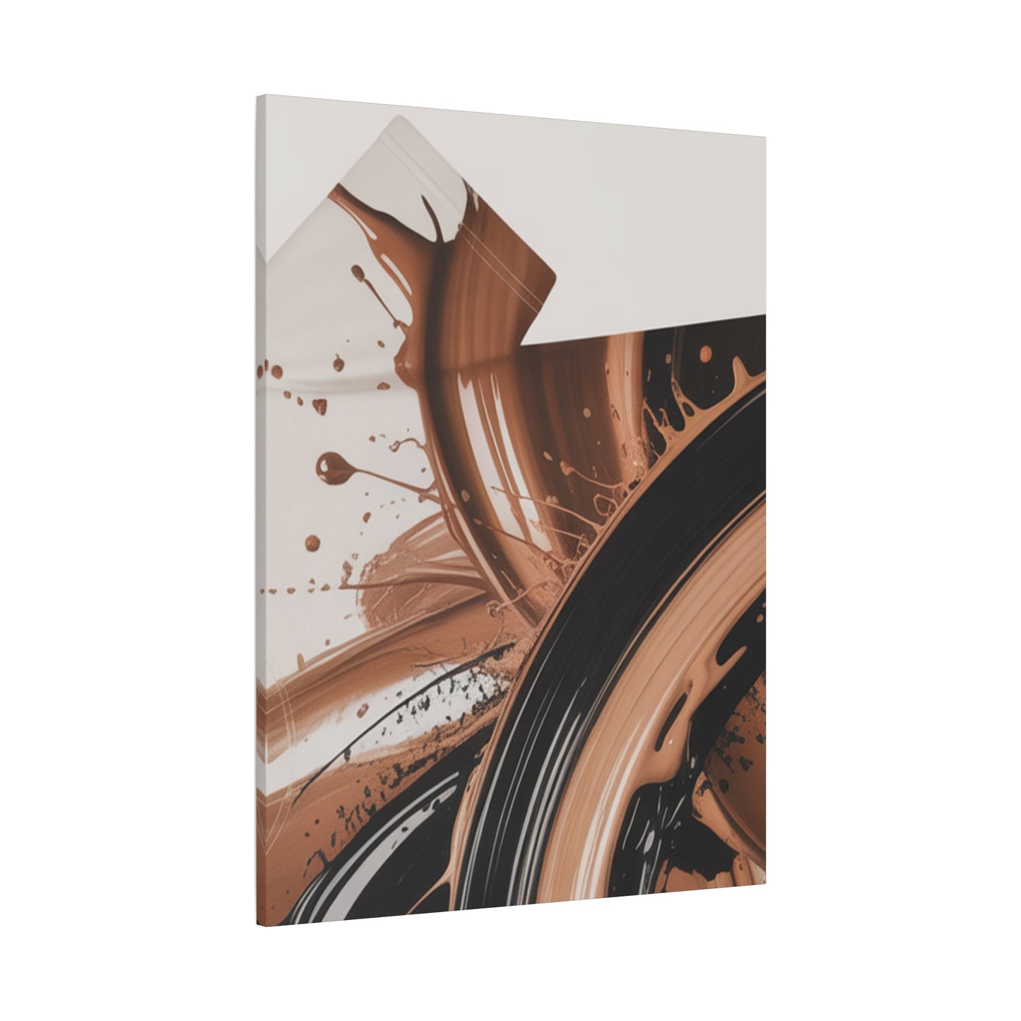 Abstract Brown Swirl Matte Canvas Wall Art (Stretched 1.25")