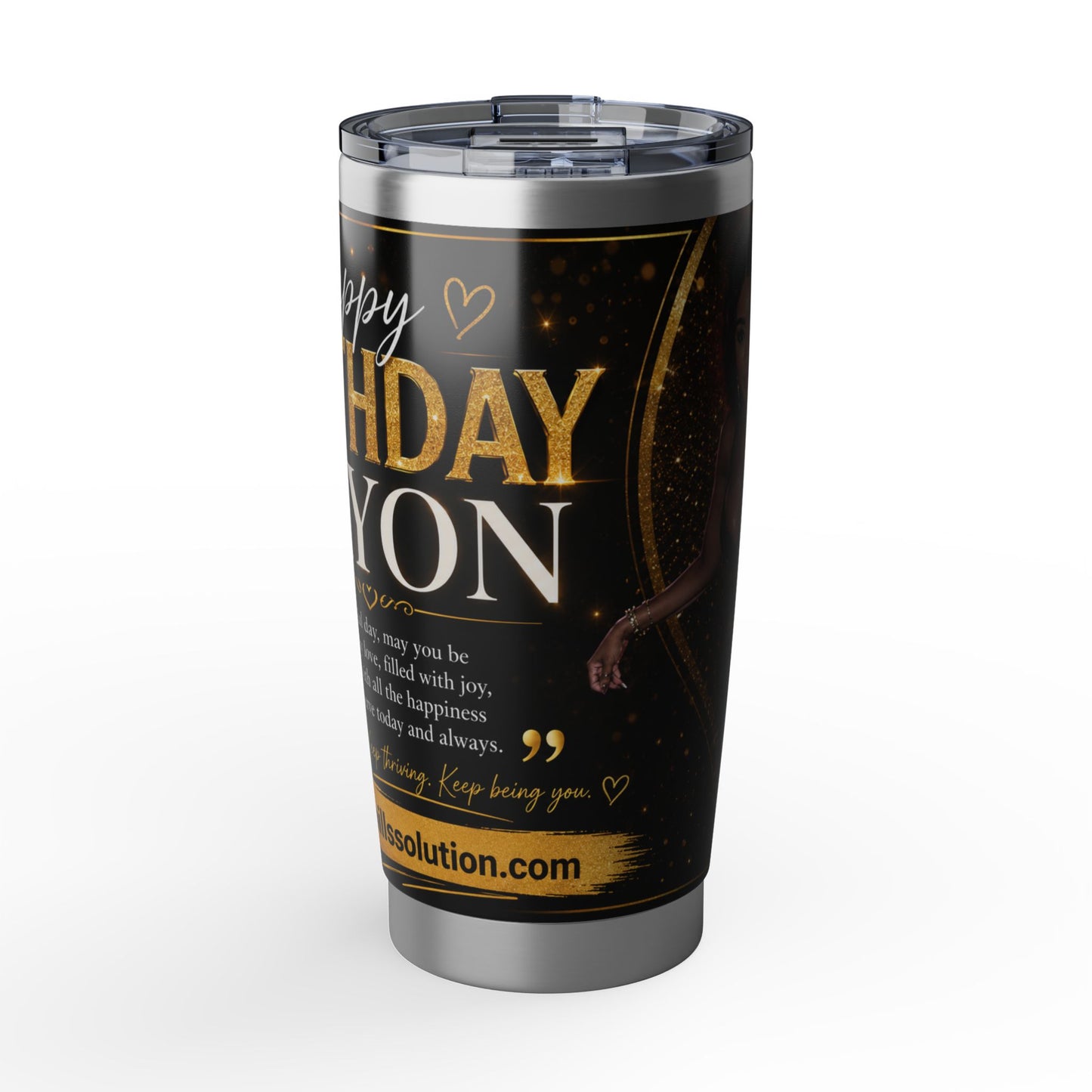 Birthday Greyson 20oz Tumbler – Black & Gold Celebration Travel Mug