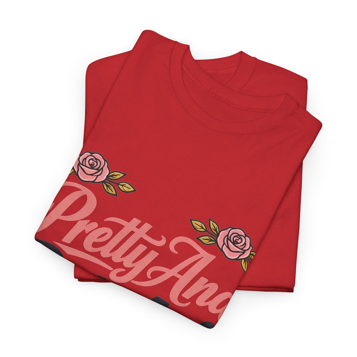 Pretty And Petty Asf Tee — Floral Retro Slogan T‑Shirt
