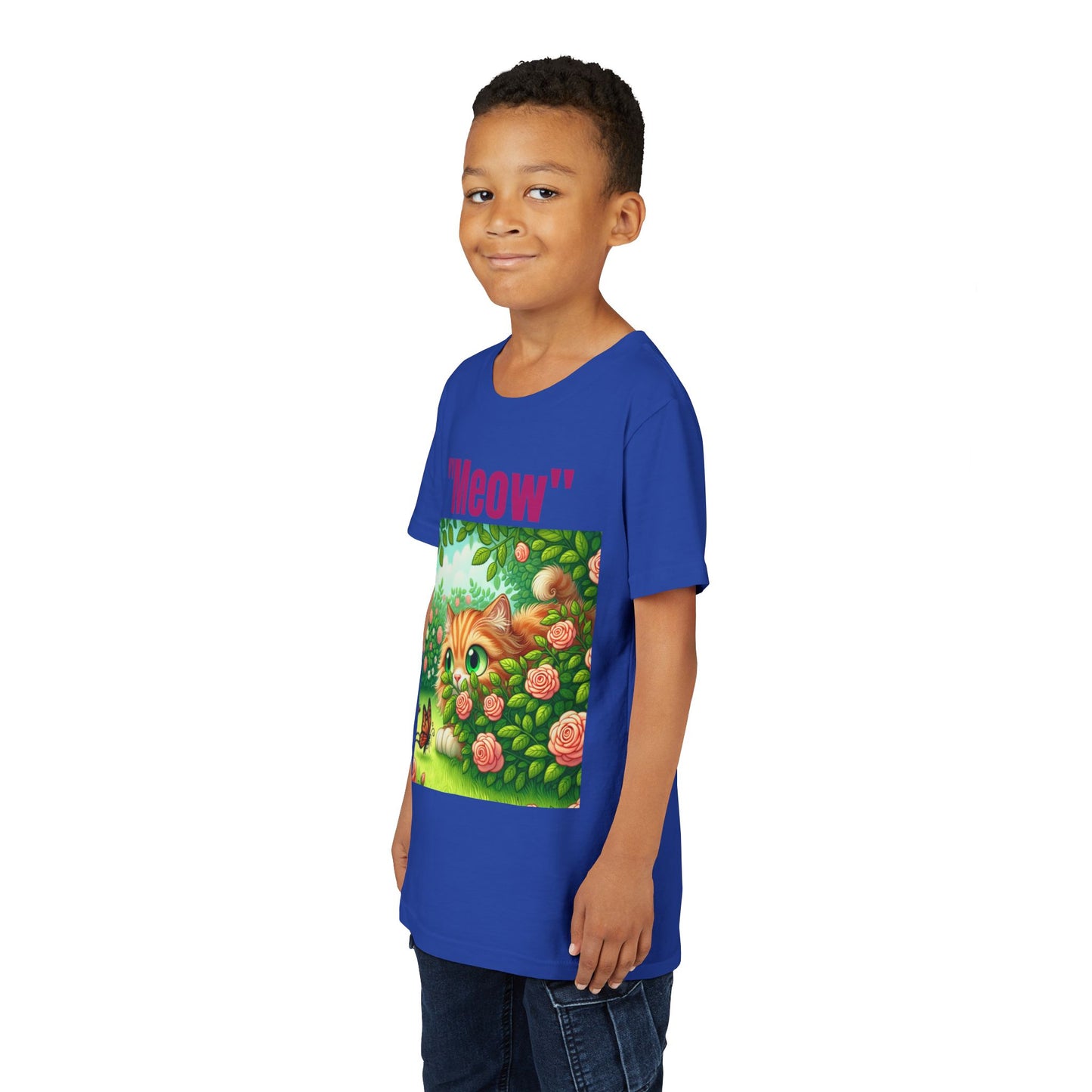 Meow Cat Youth Tee, Cute Kitten Shirt