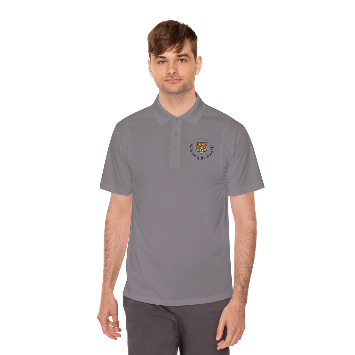 Men's Tiger Crest Polo Shirt — Athletic Golf & Casual Sport Polo