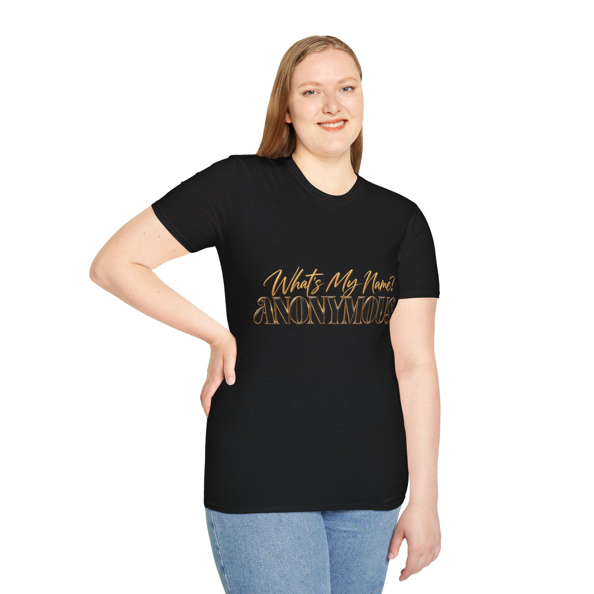 What's My Name? ANONYMOUS. T‑Shirt — Bold Script Graphic Tee