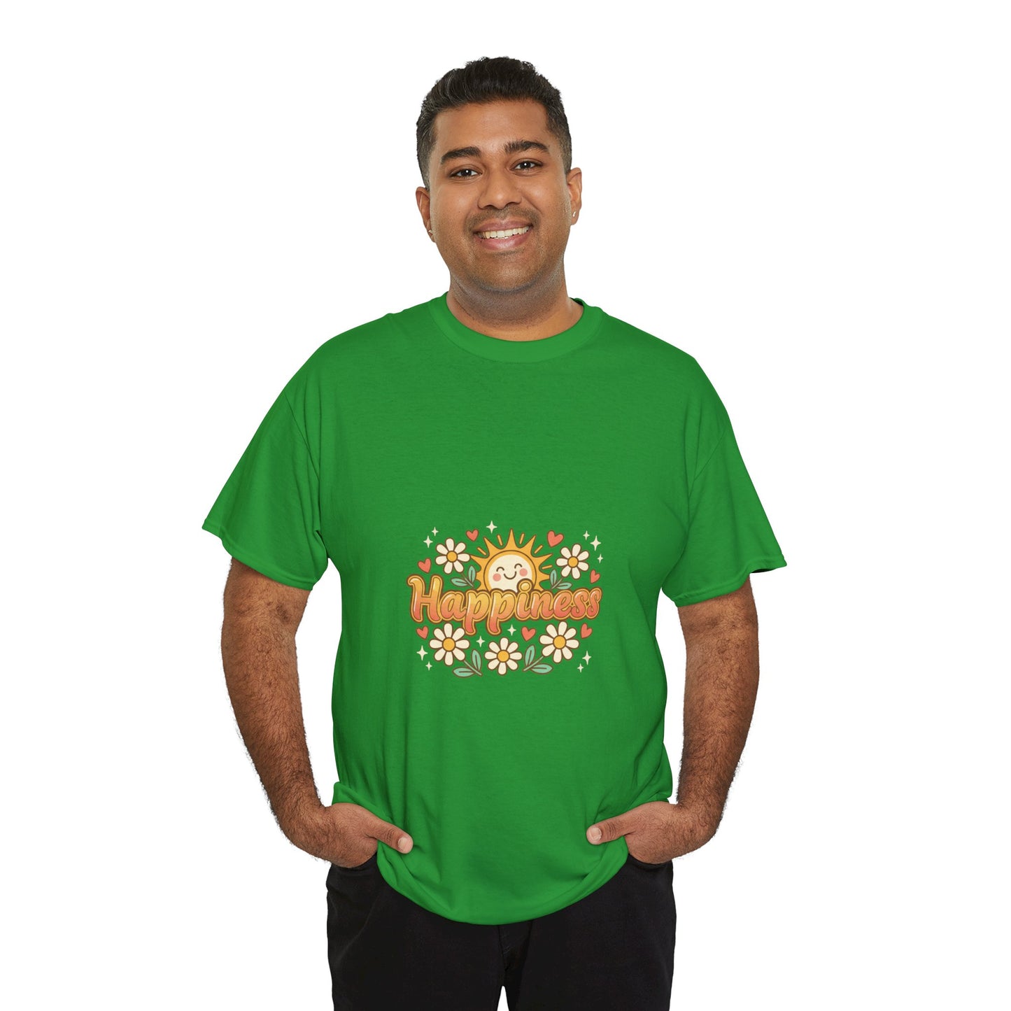 T-Shirt — "Happiness" Retro Sunflower Graphic Tee