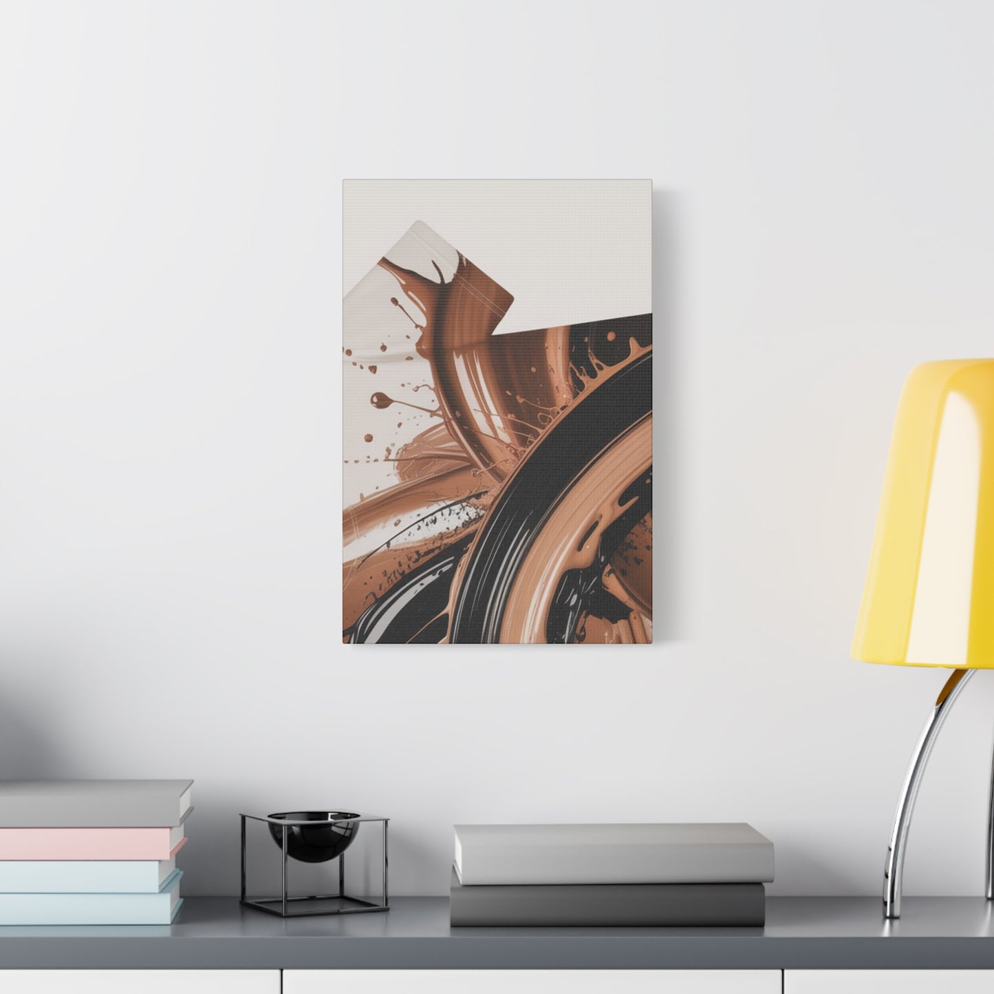 Abstract Brown Swirl Matte Canvas Wall Art (Stretched 1.25")
