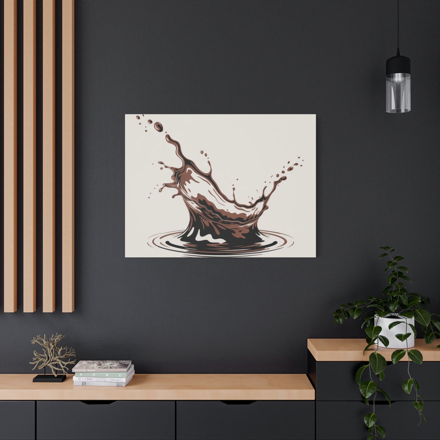 Chocolate Splash Matte Canvas Wall Art – Modern Kitchen Decor