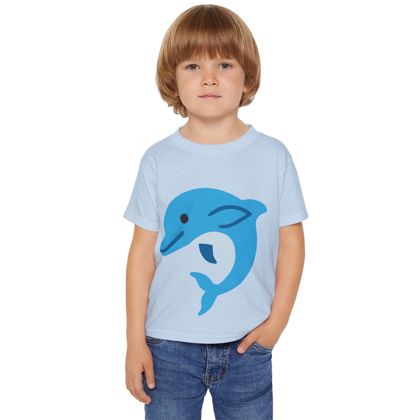 Cute Dolphin Toddler T-shirt, Eco-Friendly Kidswear