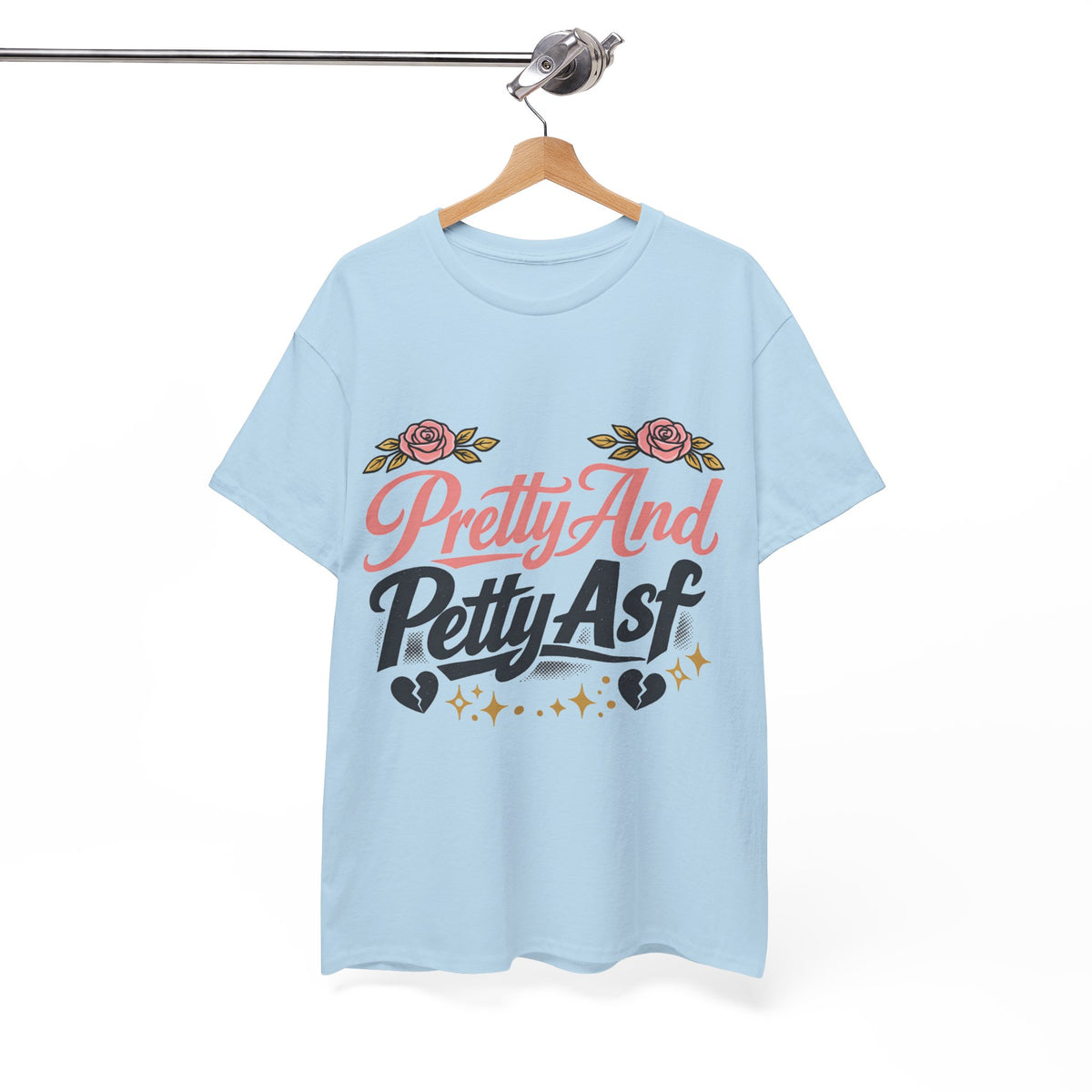 Pretty And Petty Asf Tee — Floral Retro Slogan T‑Shirt
