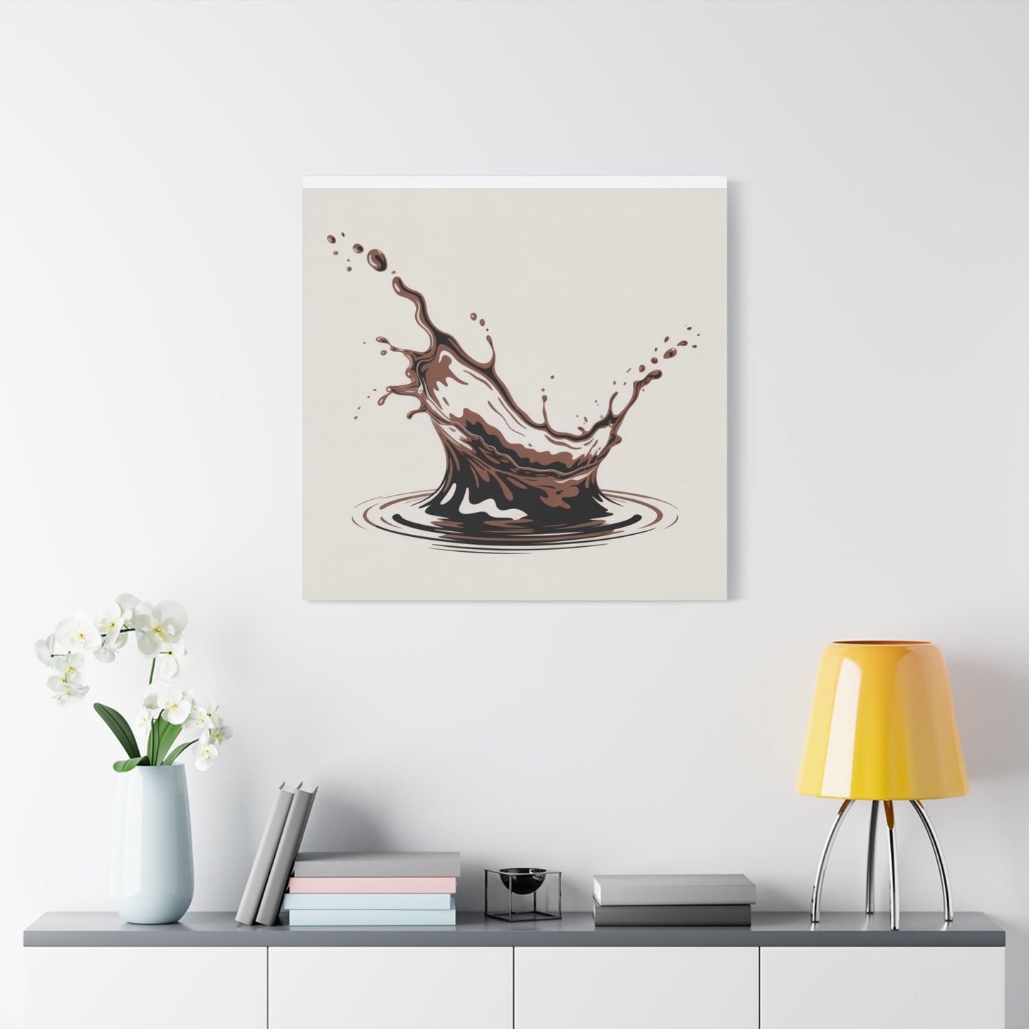 Chocolate Splash Matte Canvas Wall Art – Modern Kitchen Decor