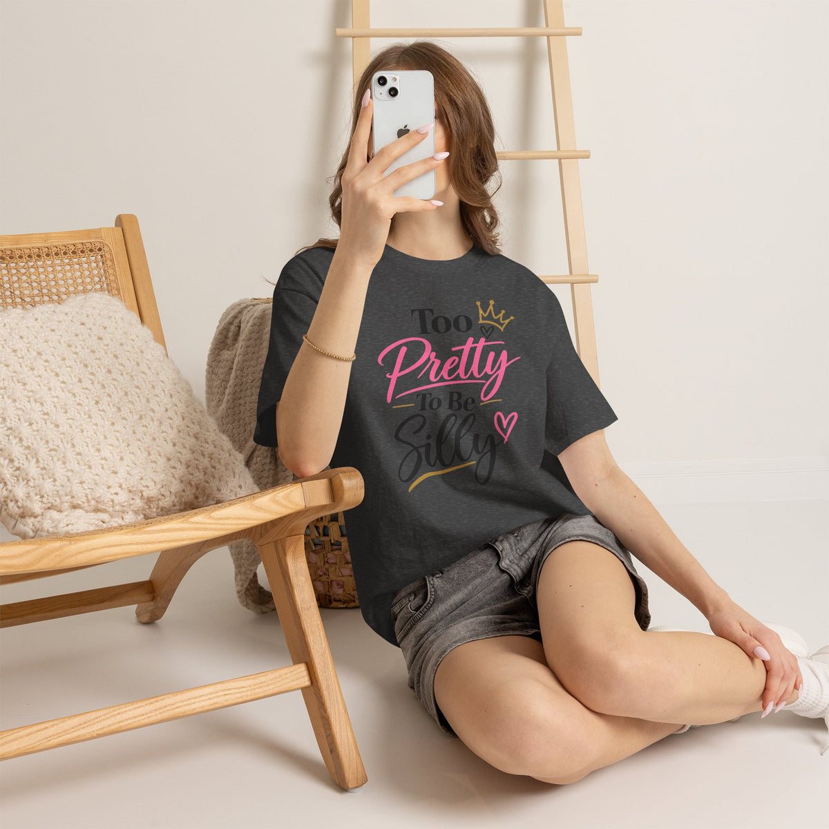 Charming Graphic Tee - "Too Pretty To Be Silly"