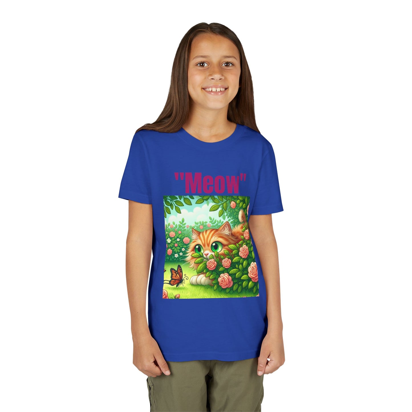 Meow Cat Youth Tee, Cute Kitten Shirt