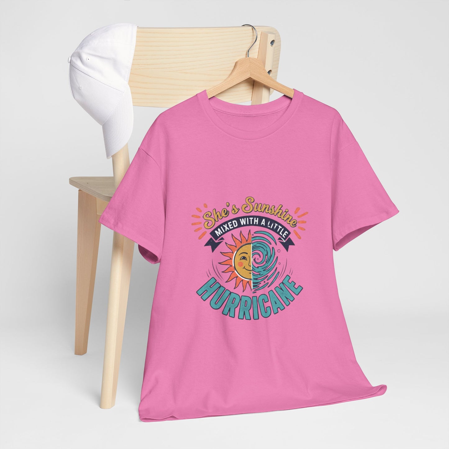 Sun & Sea Hurricane Graphic Tee – Retro Split Sun Wave Design