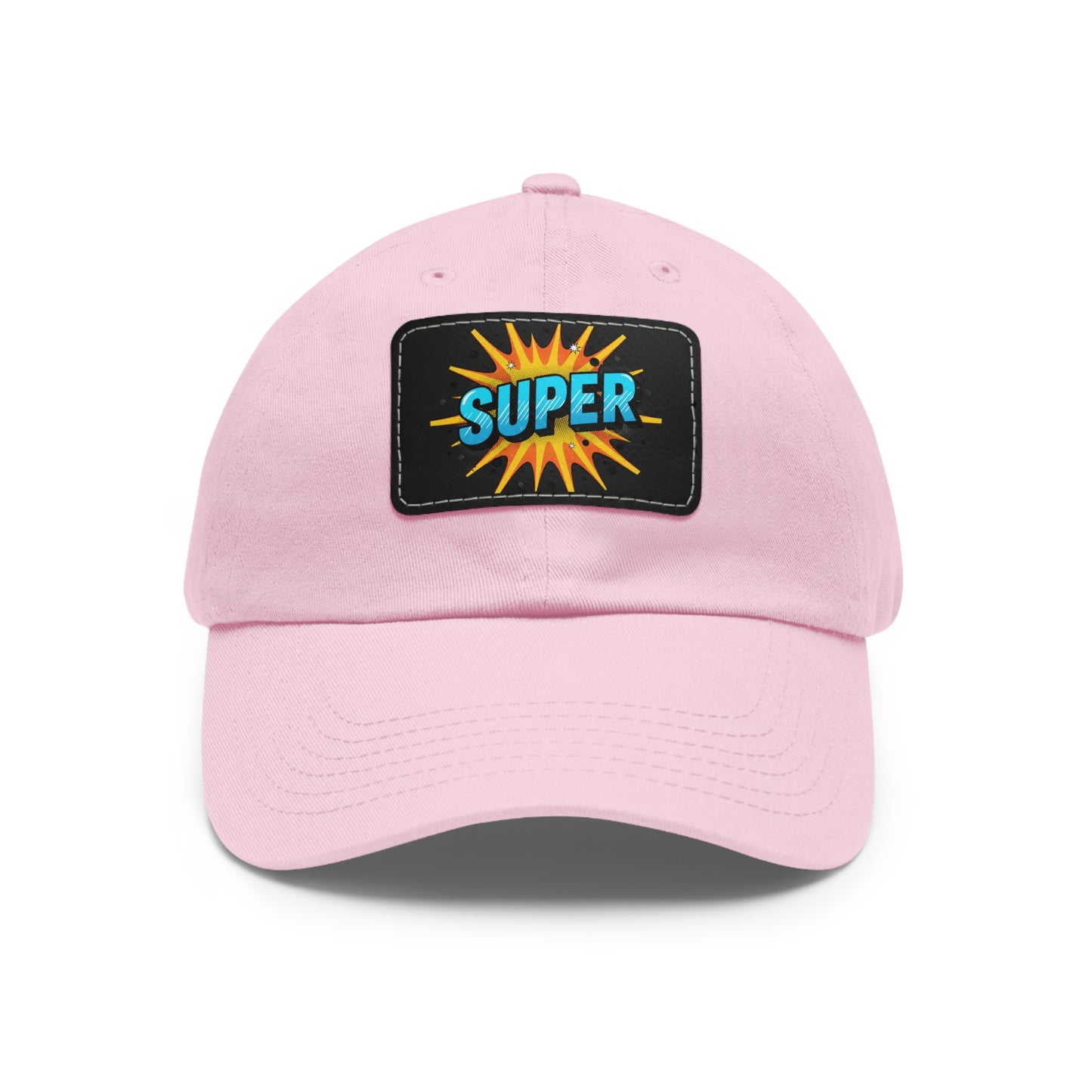 Super Dad Leather Patch Dad Hat — Embroidered 'SUPER' Cap