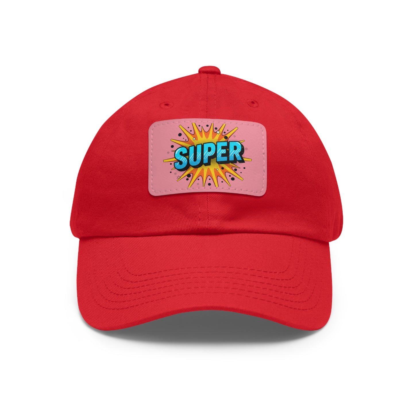 Super Dad Leather Patch Dad Hat — Embroidered 'SUPER' Cap
