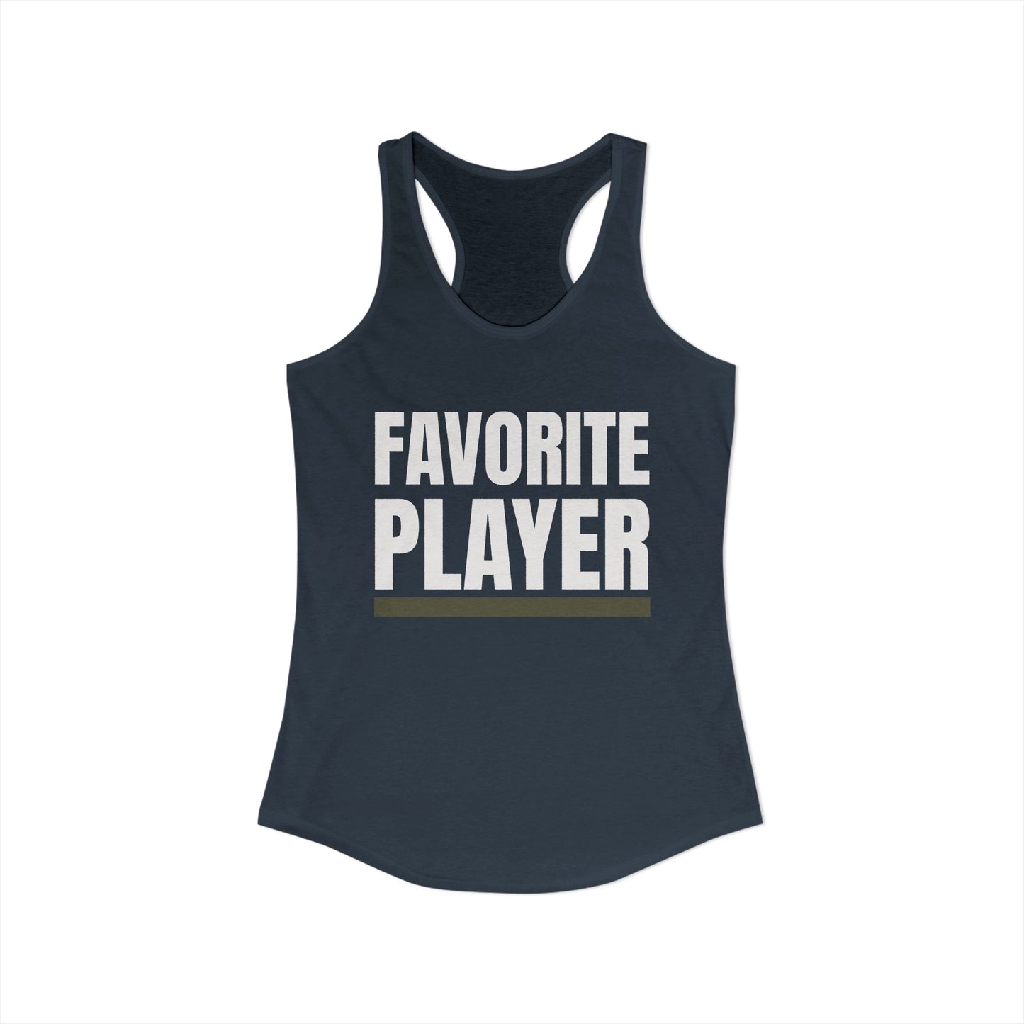 Favorite Player Women's Racerback Tank, Sports Apparel, Workout Top, Gift for Athletes, Summer Fashion, Team Spirit Gear