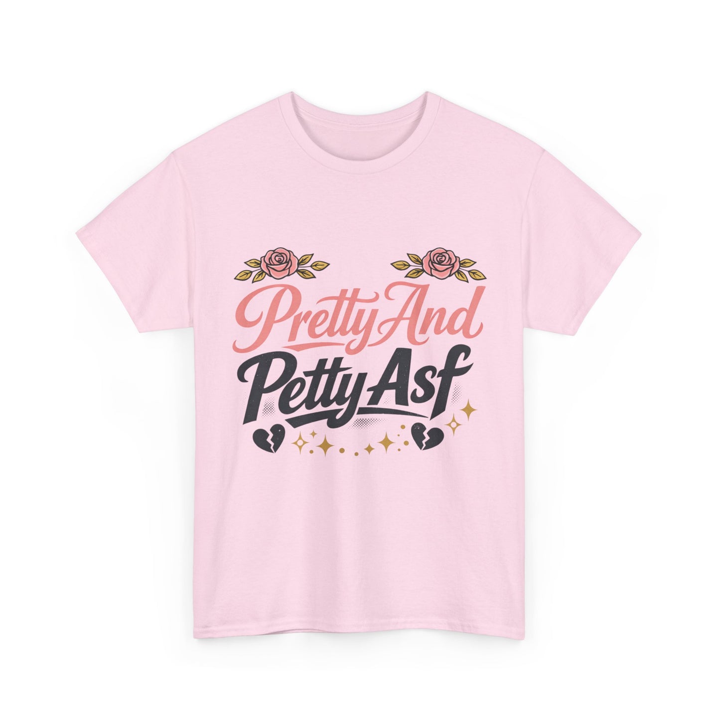 Pretty And Petty Asf Tee — Floral Retro Slogan T‑Shirt