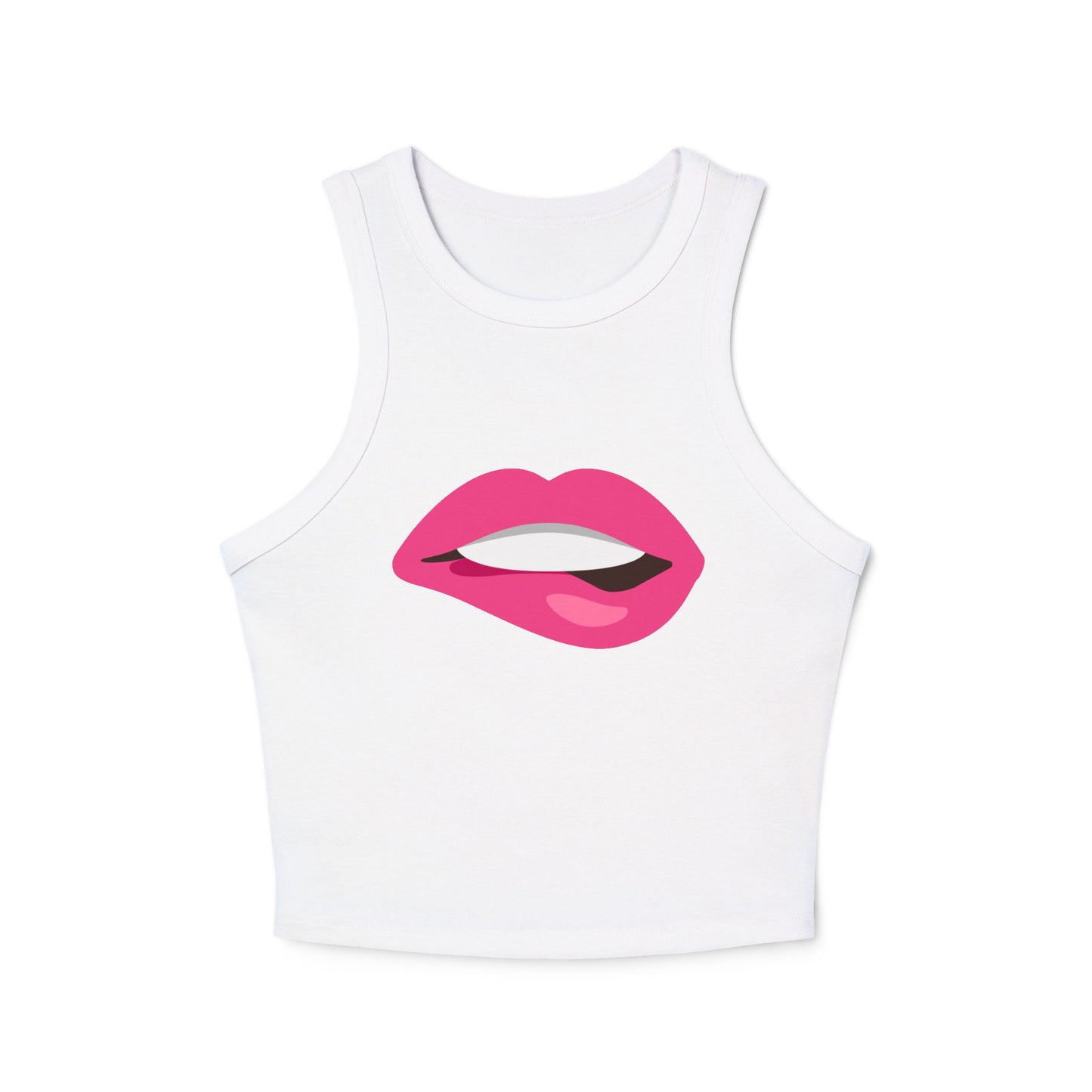 Chic Racer Tank Top with Fun Lip Design