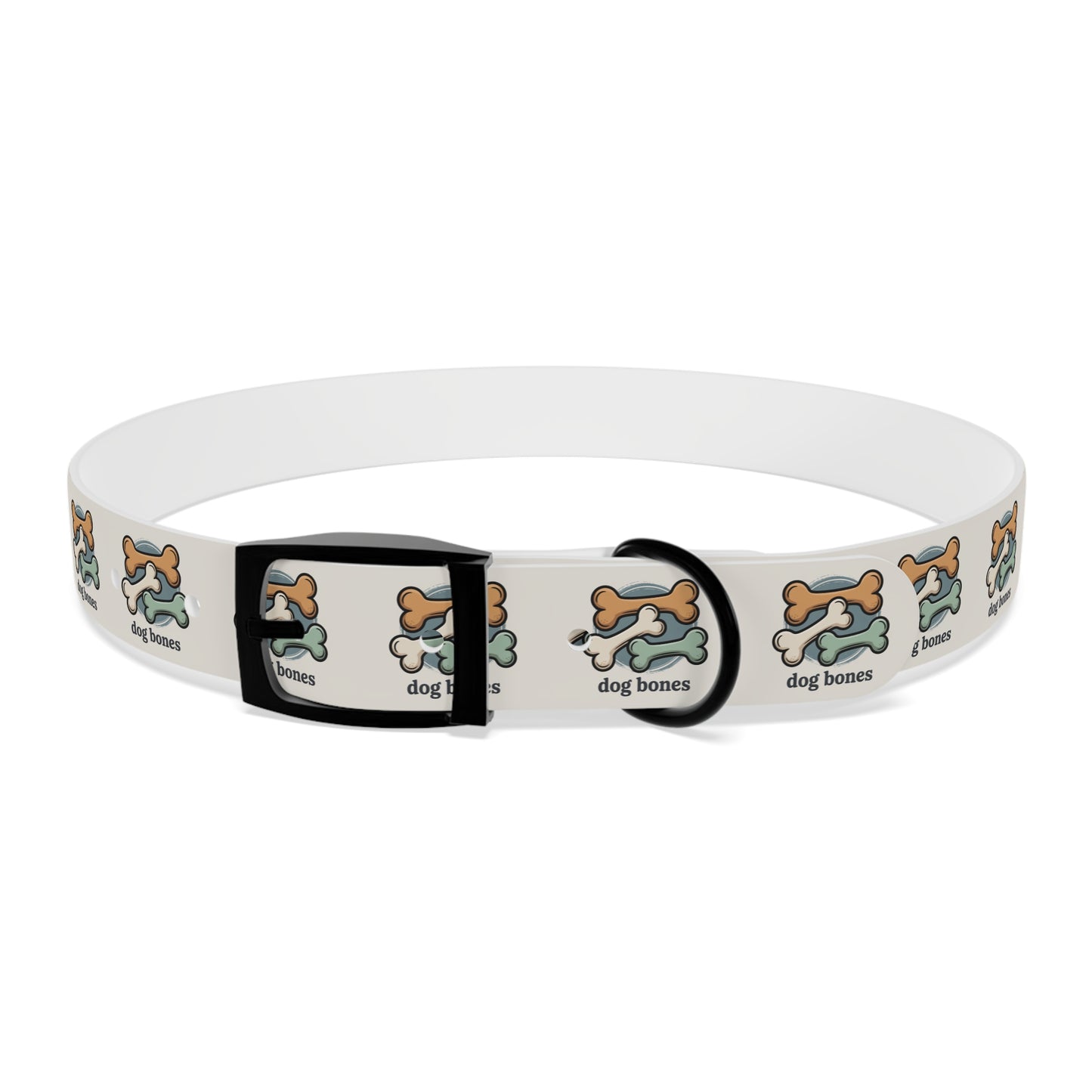 Dog Bones Print Dog Collar — Cute Cartoon Bone Pattern Collar for Small & Large Dogs