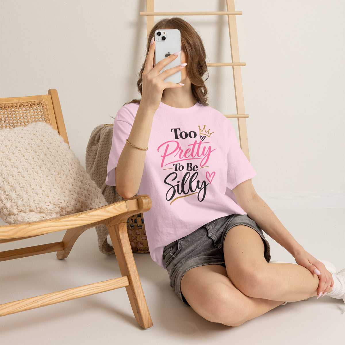 Charming Graphic Tee - "Too Pretty To Be Silly"