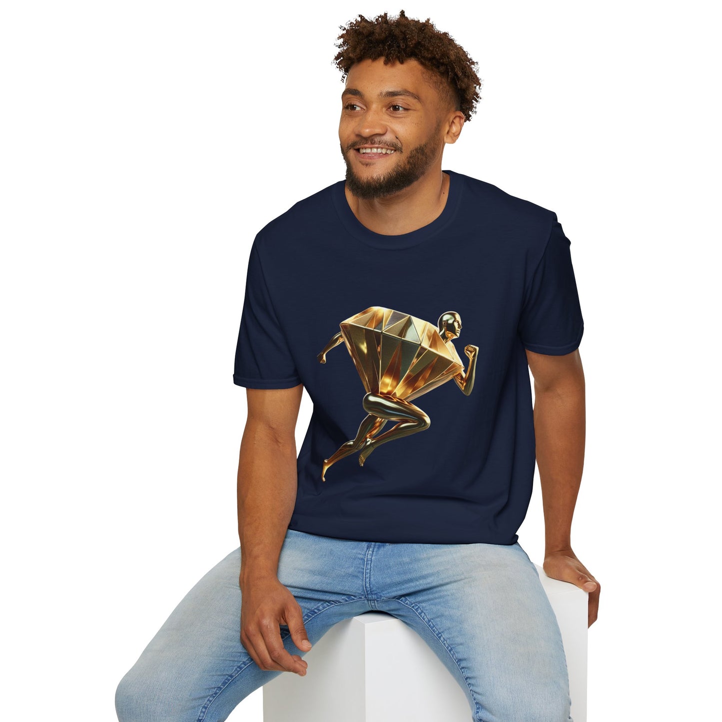 Diamond Runner Unisex Softstyle T-Shirt | Trendy Graphic Tee | Gift for Athletes, Birthday, Fitness Enthusiasts, Casual Wear, Art Lovers