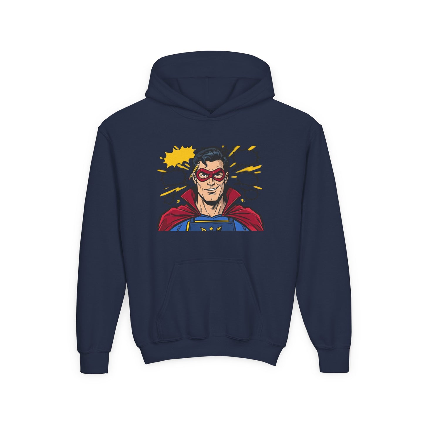 Comic Book Man Youth Hoodie — Graphic Superhero Pullover