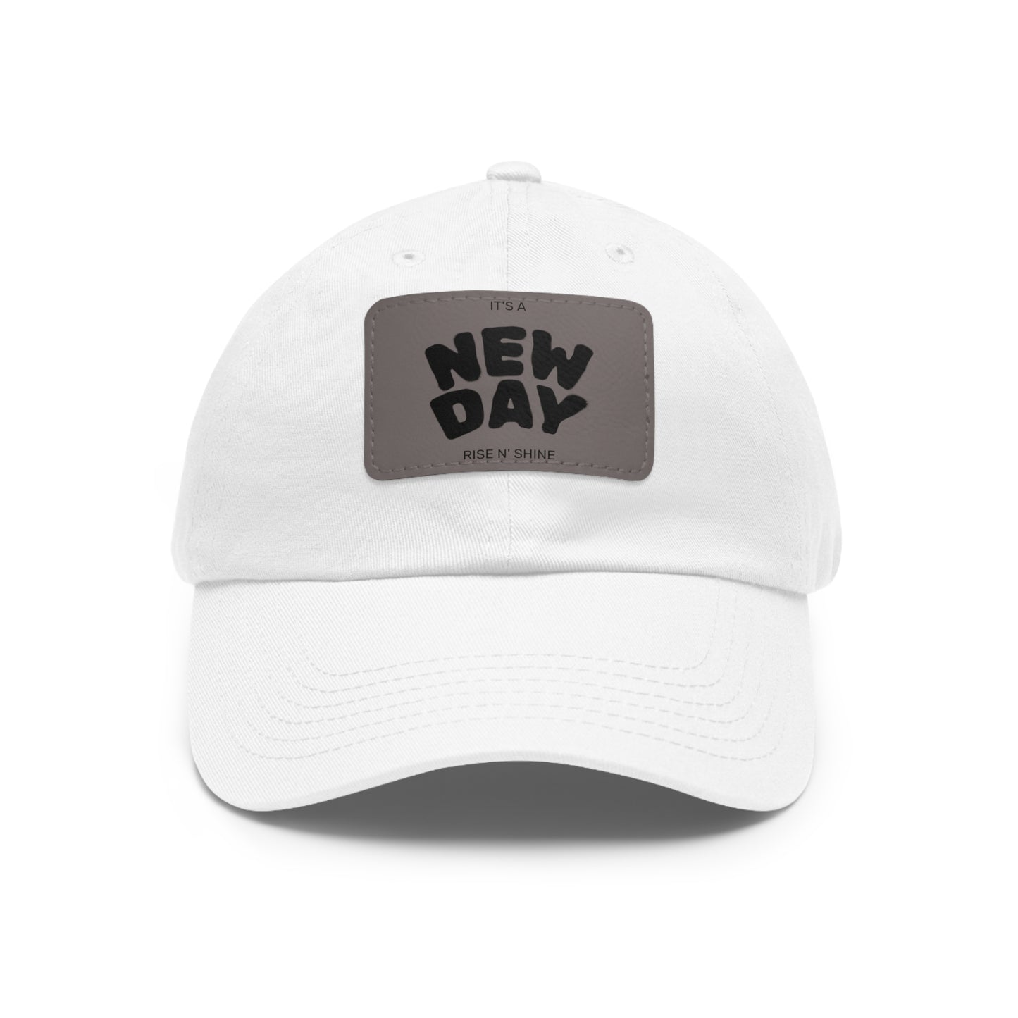 New Day Dad Hat with Leather Patch | Casual Cap, Great Gift for Dad, Trendy Hat for Everyday Wear, Stylish Accessory for Any Occasion
