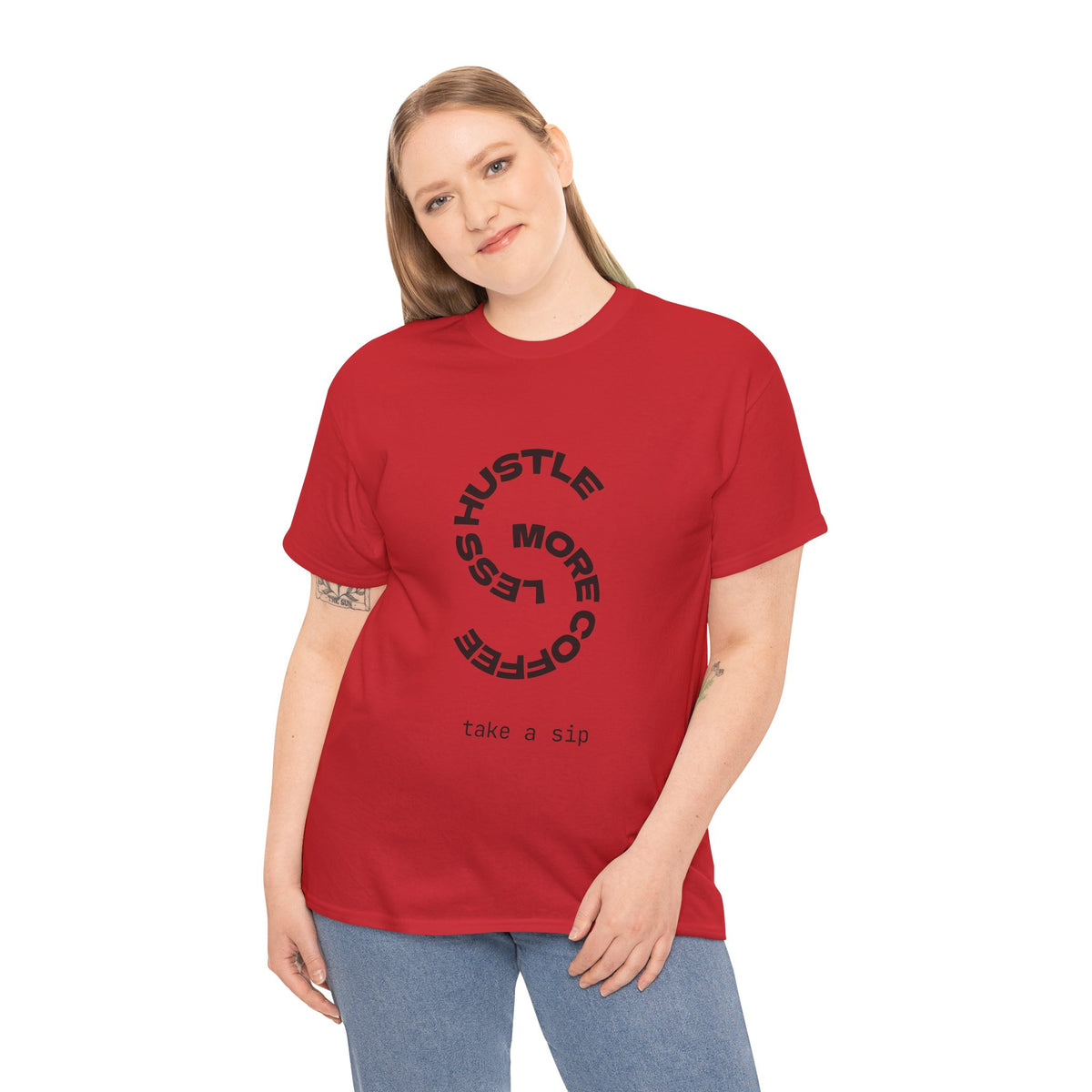 Coffee Hustle Tee — "Hustle More, Coffee Less" Minimal Graphic T-Shirt