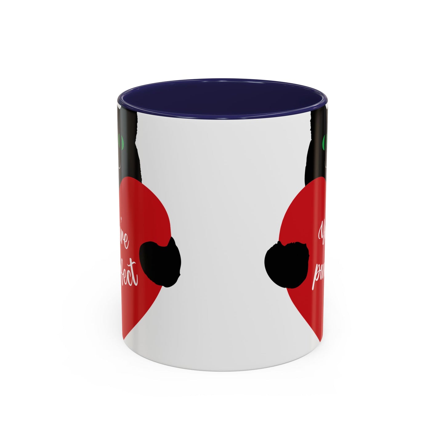 Purrfect Cat Heart Accent Coffee Mug – "You're Purrfect" 11/15oz