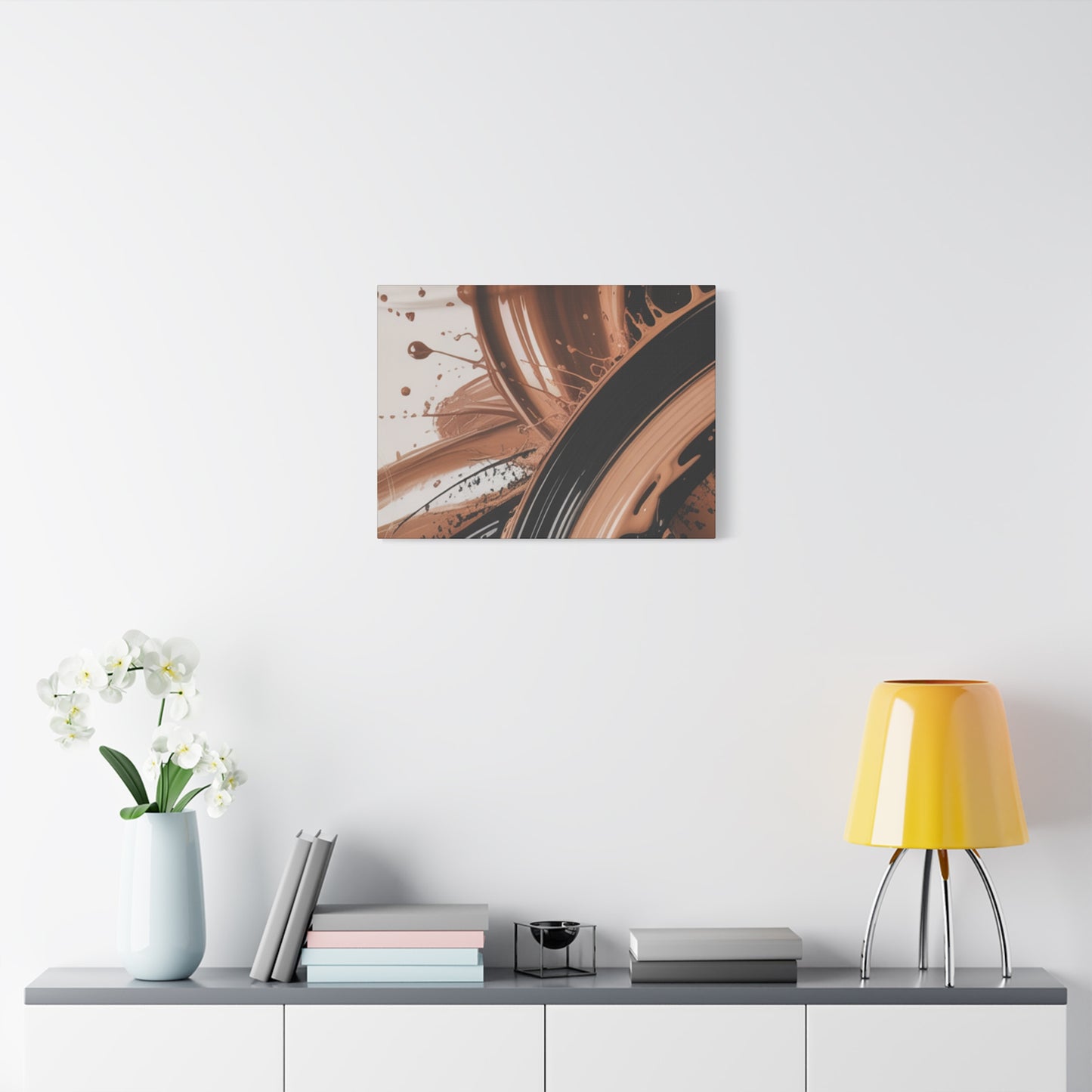 Abstract Brown Swirl Matte Canvas Wall Art (Stretched 1.25")