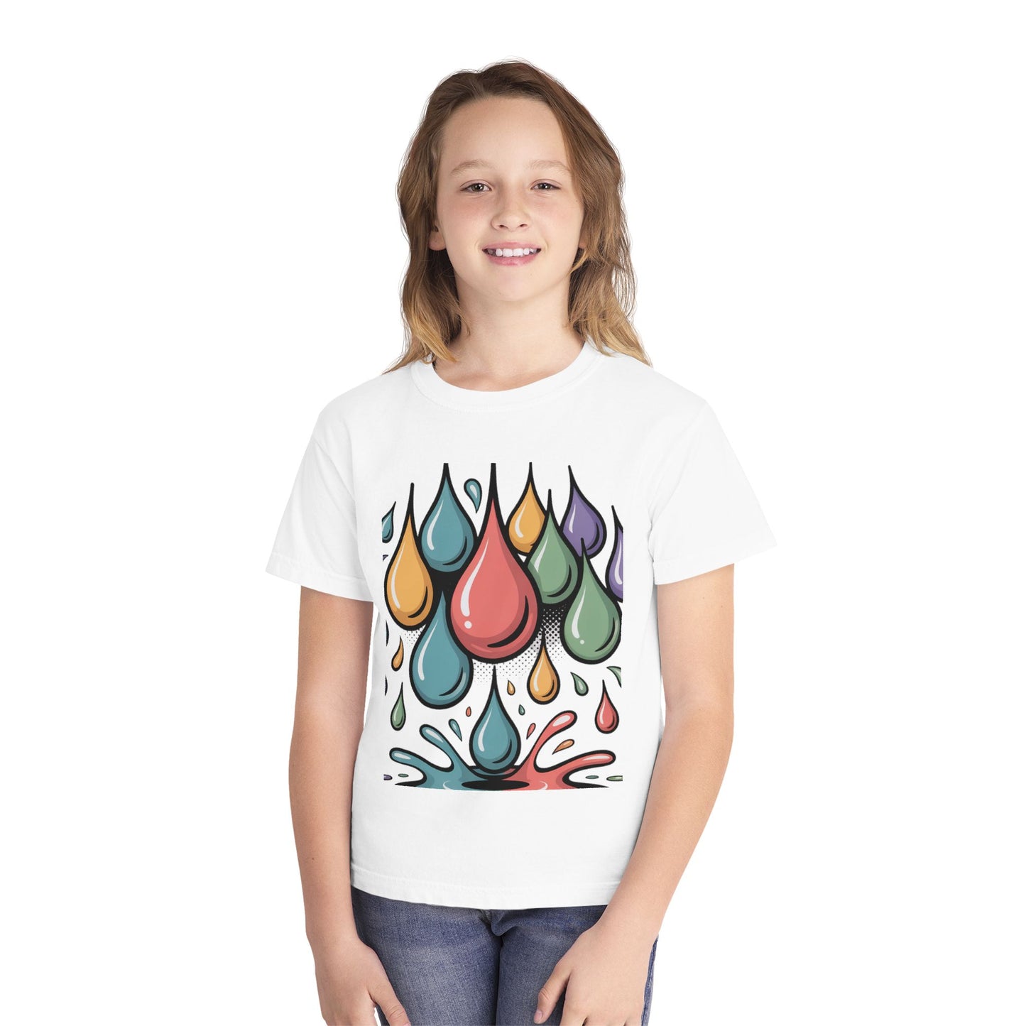 Colorful Rain Drop Youth Midweight Tee