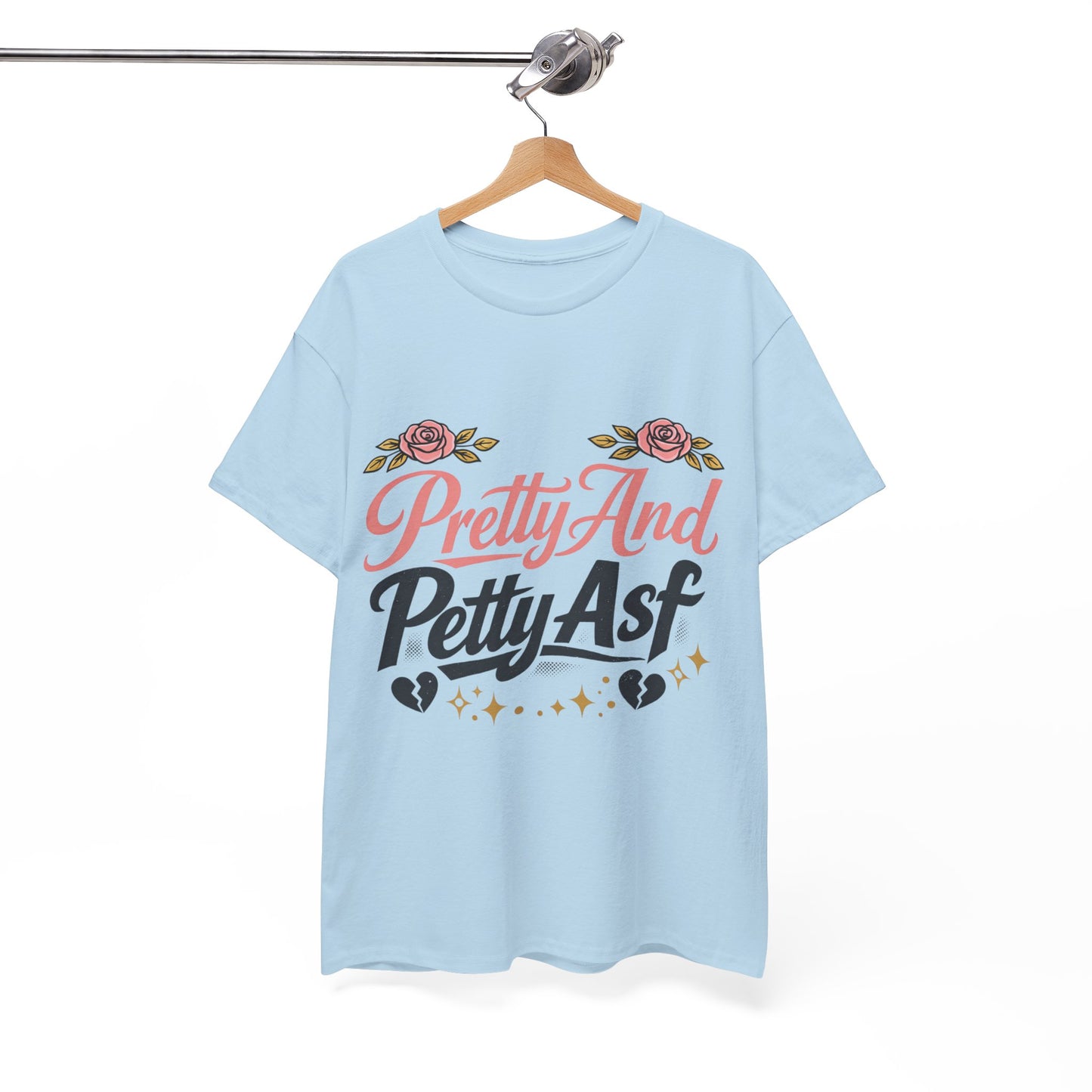 Pretty And Petty Asf Tee — Floral Retro Slogan T‑Shirt