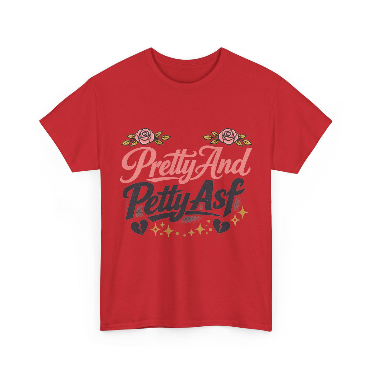Pretty And Petty Asf Tee — Floral Retro Slogan T‑Shirt