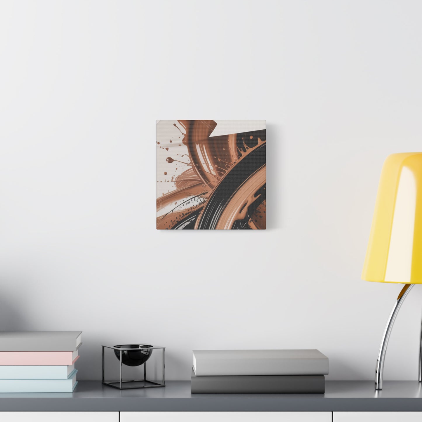 Abstract Brown Swirl Matte Canvas Wall Art (Stretched 1.25")