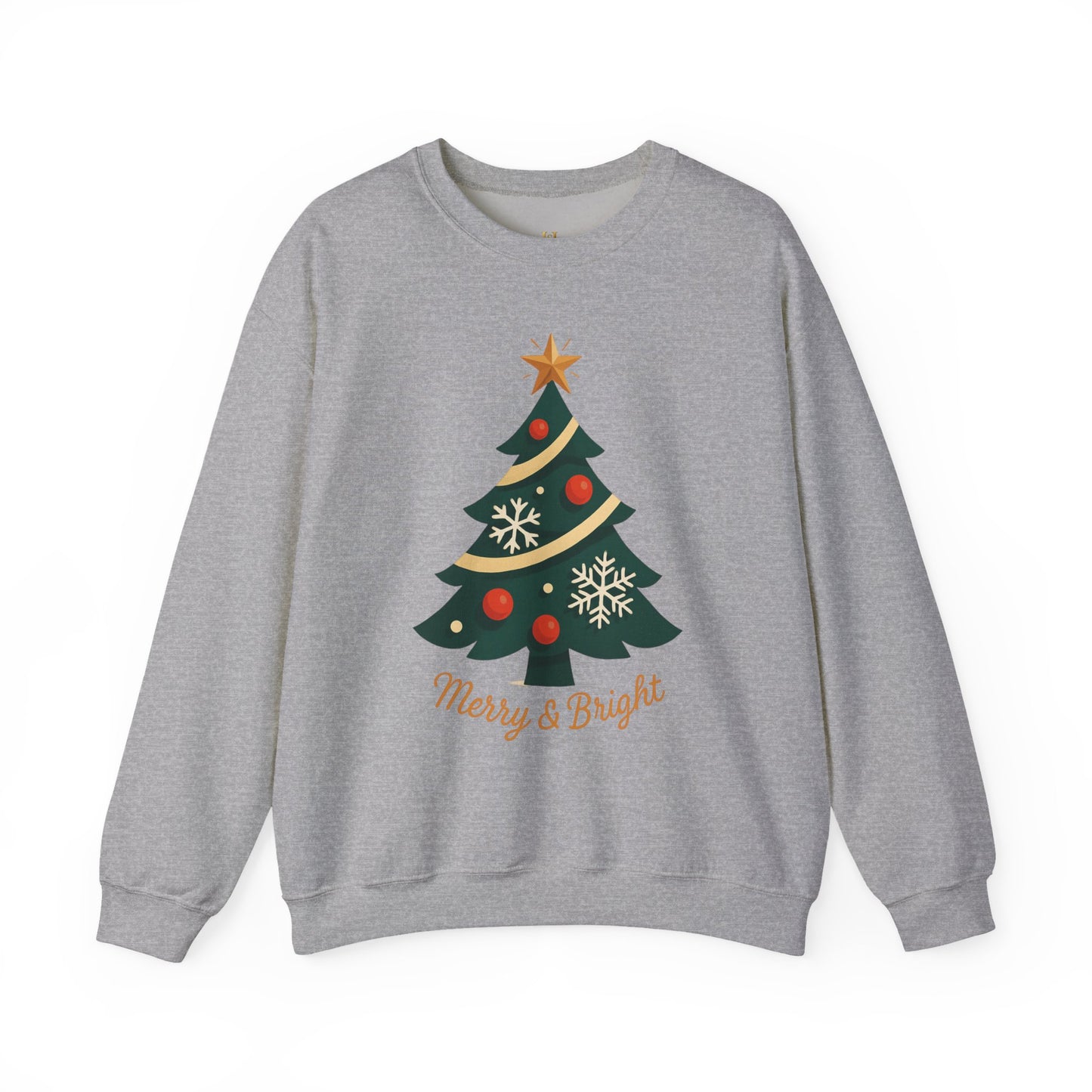 Christmas Tree Crewneck Sweatshirt – "Merry & Bright" Holiday Sweatshirt